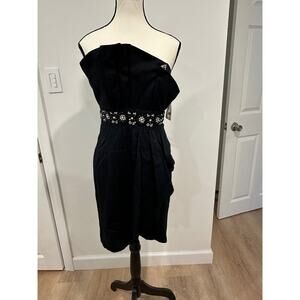 Lilly Pulitzer Crystal Black Late Night Toile Underlay Beaded Dress, Sz 10, NWT